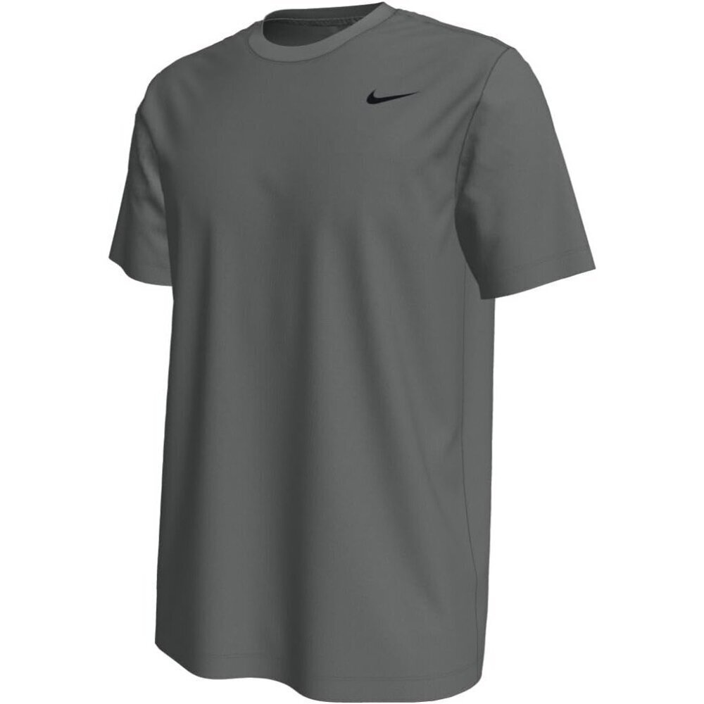 Men's Dry Tee, Dri-FIT Solid Cotton Crew Shirt for Men, Carbon Heather/White, XL